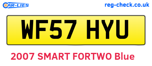 WF57HYU are the vehicle registration plates.