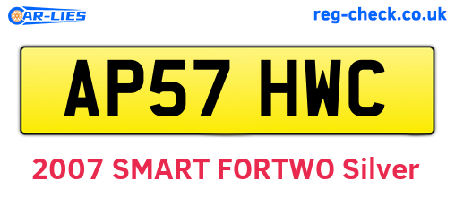 AP57HWC are the vehicle registration plates.