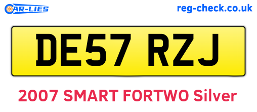 DE57RZJ are the vehicle registration plates.
