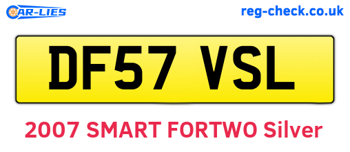 DF57VSL are the vehicle registration plates.