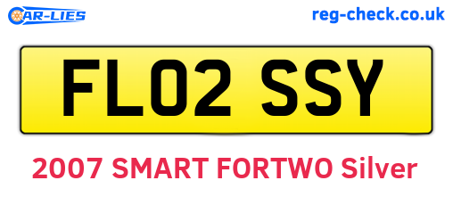 FL02SSY are the vehicle registration plates.