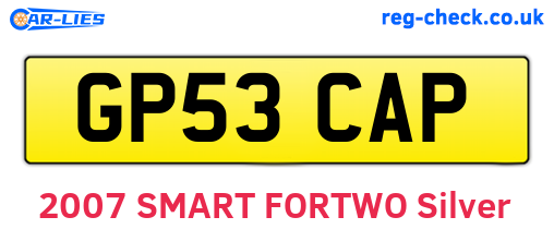 GP53CAP are the vehicle registration plates.