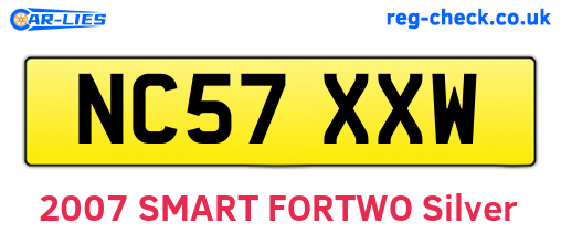 NC57XXW are the vehicle registration plates.