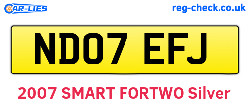 ND07EFJ are the vehicle registration plates.