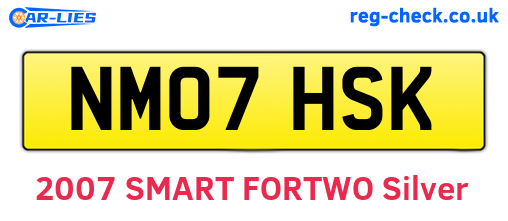 NM07HSK are the vehicle registration plates.