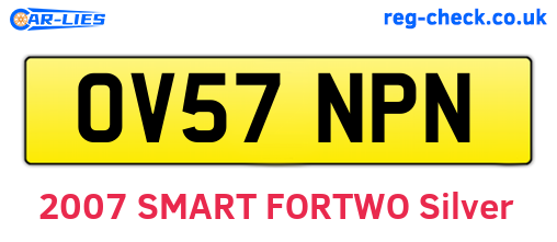 OV57NPN are the vehicle registration plates.