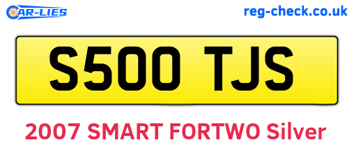S500TJS are the vehicle registration plates.
