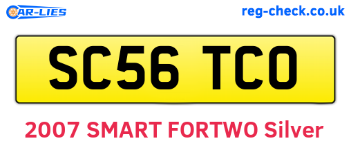 SC56TCO are the vehicle registration plates.