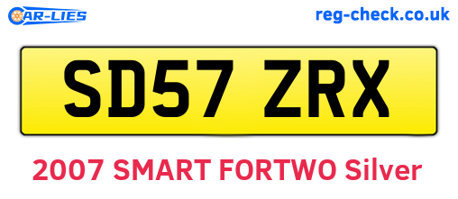 SD57ZRX are the vehicle registration plates.