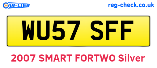 WU57SFF are the vehicle registration plates.