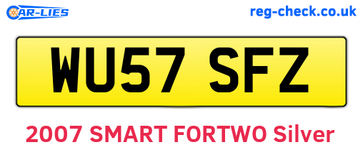 WU57SFZ are the vehicle registration plates.