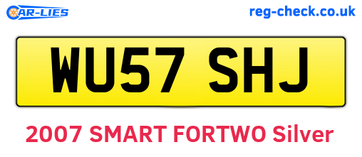 WU57SHJ are the vehicle registration plates.