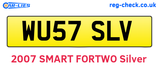 WU57SLV are the vehicle registration plates.
