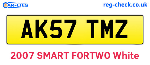 AK57TMZ are the vehicle registration plates.