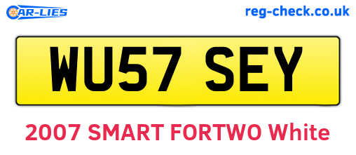 WU57SEY are the vehicle registration plates.