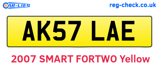 AK57LAE are the vehicle registration plates.