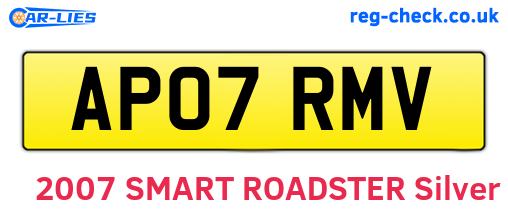 AP07RMV are the vehicle registration plates.