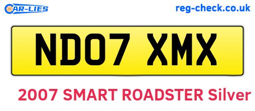 ND07XMX are the vehicle registration plates.
