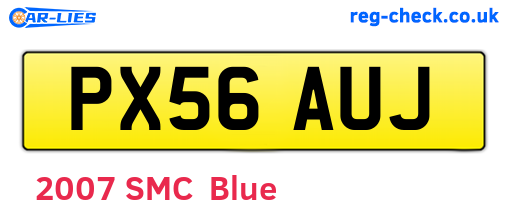 PX56AUJ are the vehicle registration plates.