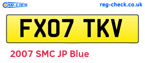 FX07TKV are the vehicle registration plates.