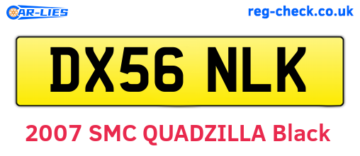 DX56NLK are the vehicle registration plates.