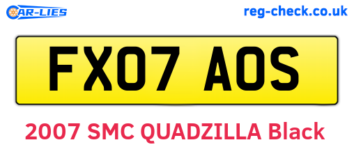 FX07AOS are the vehicle registration plates.