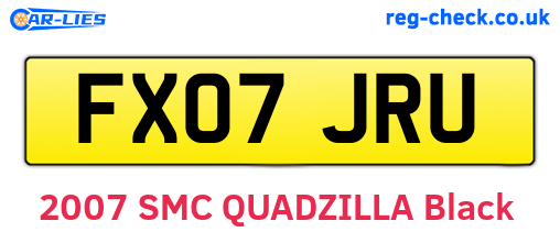 FX07JRU are the vehicle registration plates.