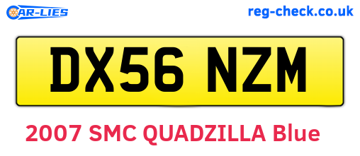 DX56NZM are the vehicle registration plates.