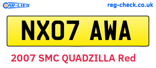 NX07AWA are the vehicle registration plates.