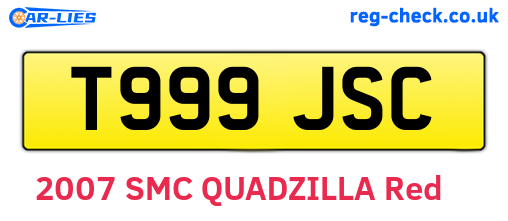 T999JSC are the vehicle registration plates.