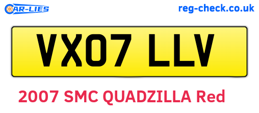 VX07LLV are the vehicle registration plates.