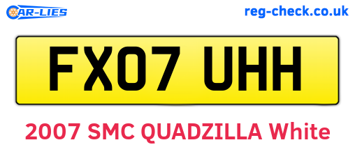 FX07UHH are the vehicle registration plates.