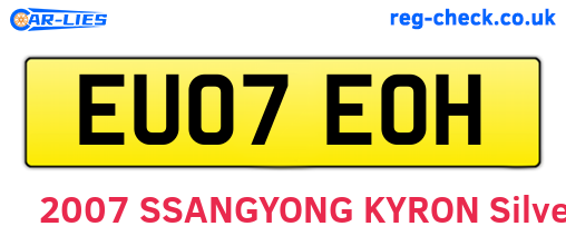 EU07EOH are the vehicle registration plates.