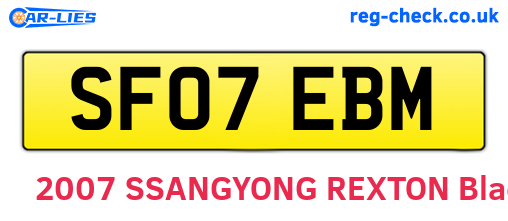 SF07EBM are the vehicle registration plates.