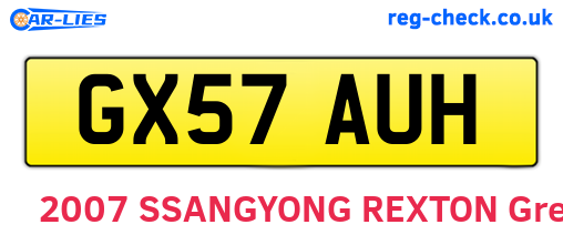 GX57AUH are the vehicle registration plates.