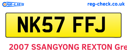NK57FFJ are the vehicle registration plates.