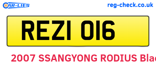 REZ1016 are the vehicle registration plates.