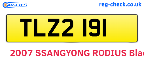 TLZ2191 are the vehicle registration plates.