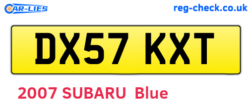 DX57KXT are the vehicle registration plates.