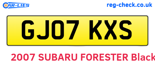 GJ07KXS are the vehicle registration plates.