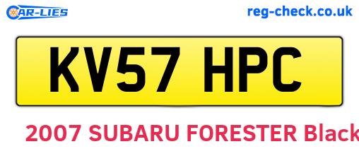 KV57HPC are the vehicle registration plates.