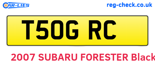 T50GRC are the vehicle registration plates.