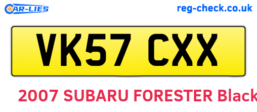 VK57CXX are the vehicle registration plates.