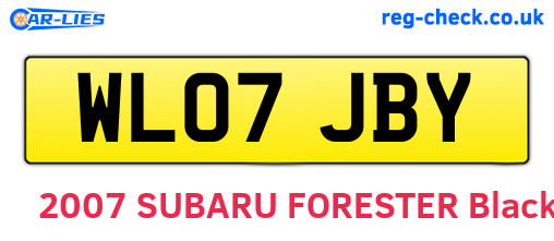 WL07JBY are the vehicle registration plates.