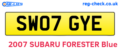 SW07GYE are the vehicle registration plates.