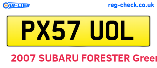PX57UOL are the vehicle registration plates.