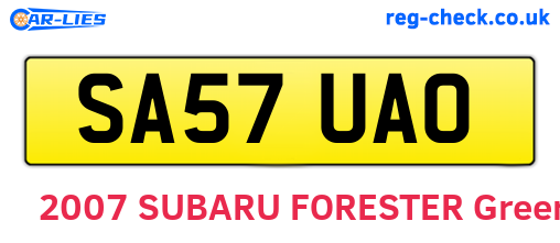 SA57UAO are the vehicle registration plates.