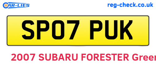 SP07PUK are the vehicle registration plates.
