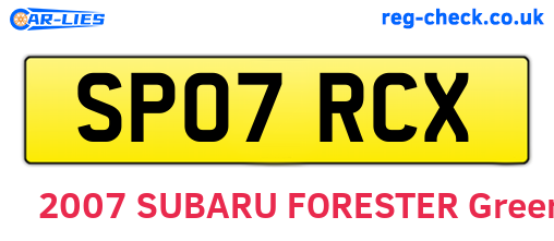 SP07RCX are the vehicle registration plates.