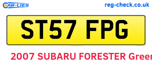 ST57FPG are the vehicle registration plates.